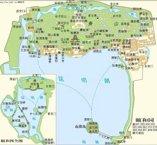 颐和园景区景点分布图_北京地图_高清版_下载-旅游地图
