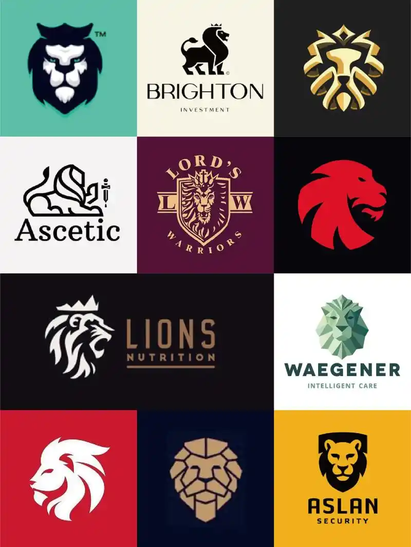 55款狮子元素logo合集.简洁,明快极#log