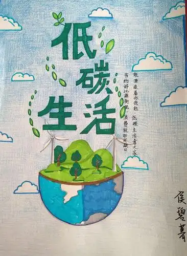 其它 "倡导低碳生活"综合实践 写美篇优秀海报 环境,环保,环环相扣.