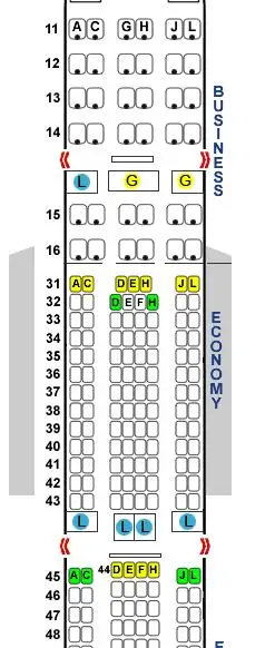 展开全部 这个机型是空客a330系列. 双通道,每排8个座位.