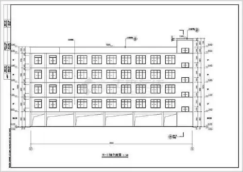某中学四层学生宿舍楼建筑设计施工图_cad图纸下载-土木在线