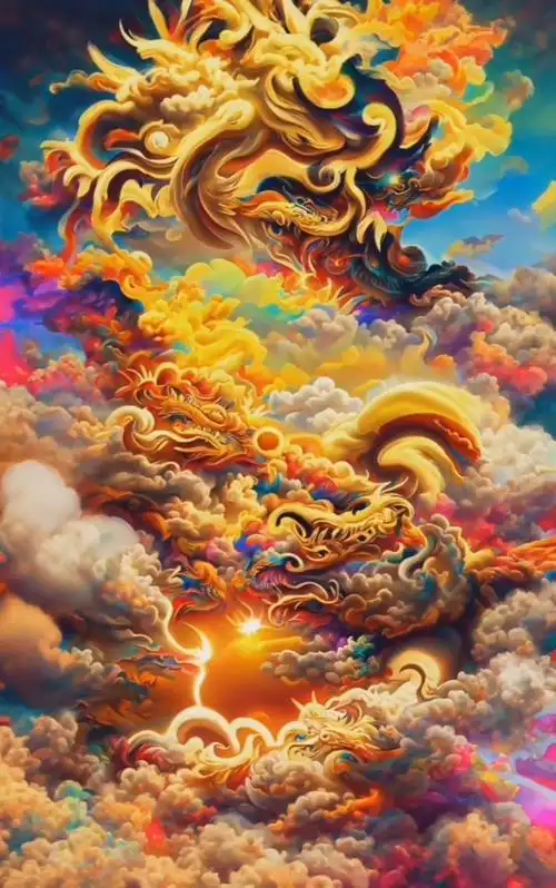 当你刷到这么漂亮的七彩祥龙的时候,说明你的好yun已经来临,留下"龙腾