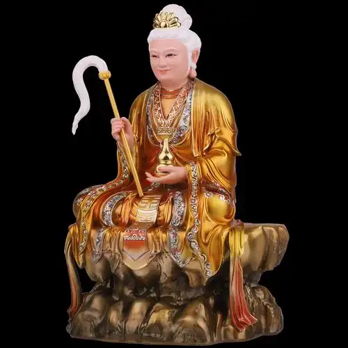 老母骊山神像家用无声西天无极梨山三圣圣母装饰摆件