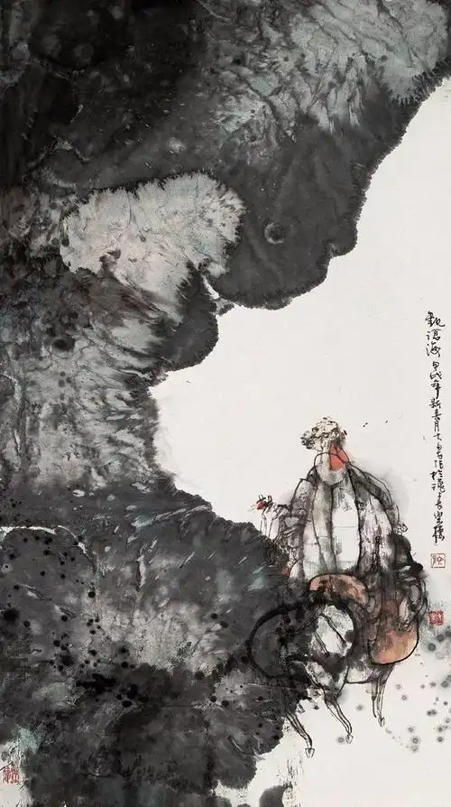 气势磅礴施大畏水墨人物作品欣赏施大畏连环画古人