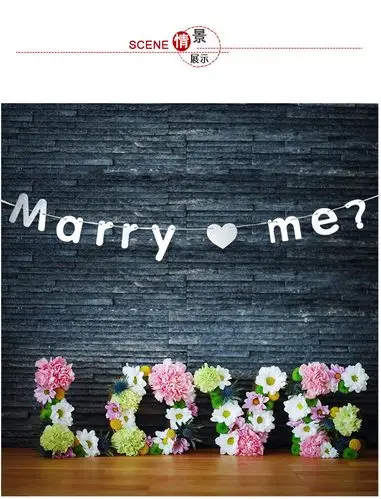 求婚嫁给我marryme装饰拉花拉条字母串拉幅 求婚心形拉旗挂饰道具