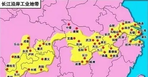 长江沿岸主要工业城市