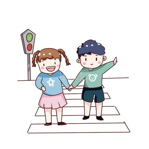 儿童过马路简笔画儿童过马路简笔画小朋友