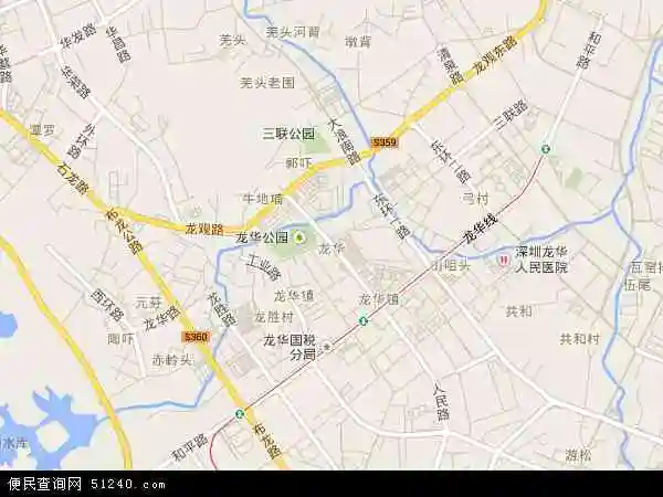 中国广东省深圳市宝安区龙华地图(卫星地图)