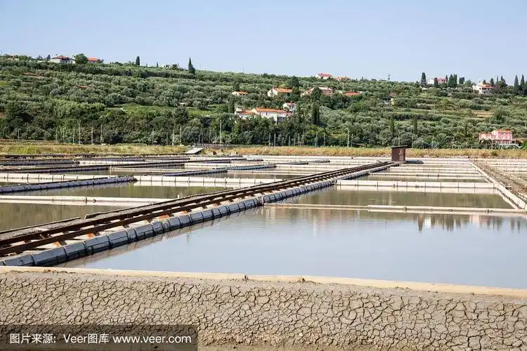 斯洛文尼亚portoroz盐田中的蒸发池