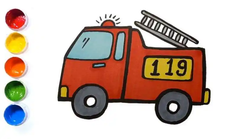 火警119车简笔画