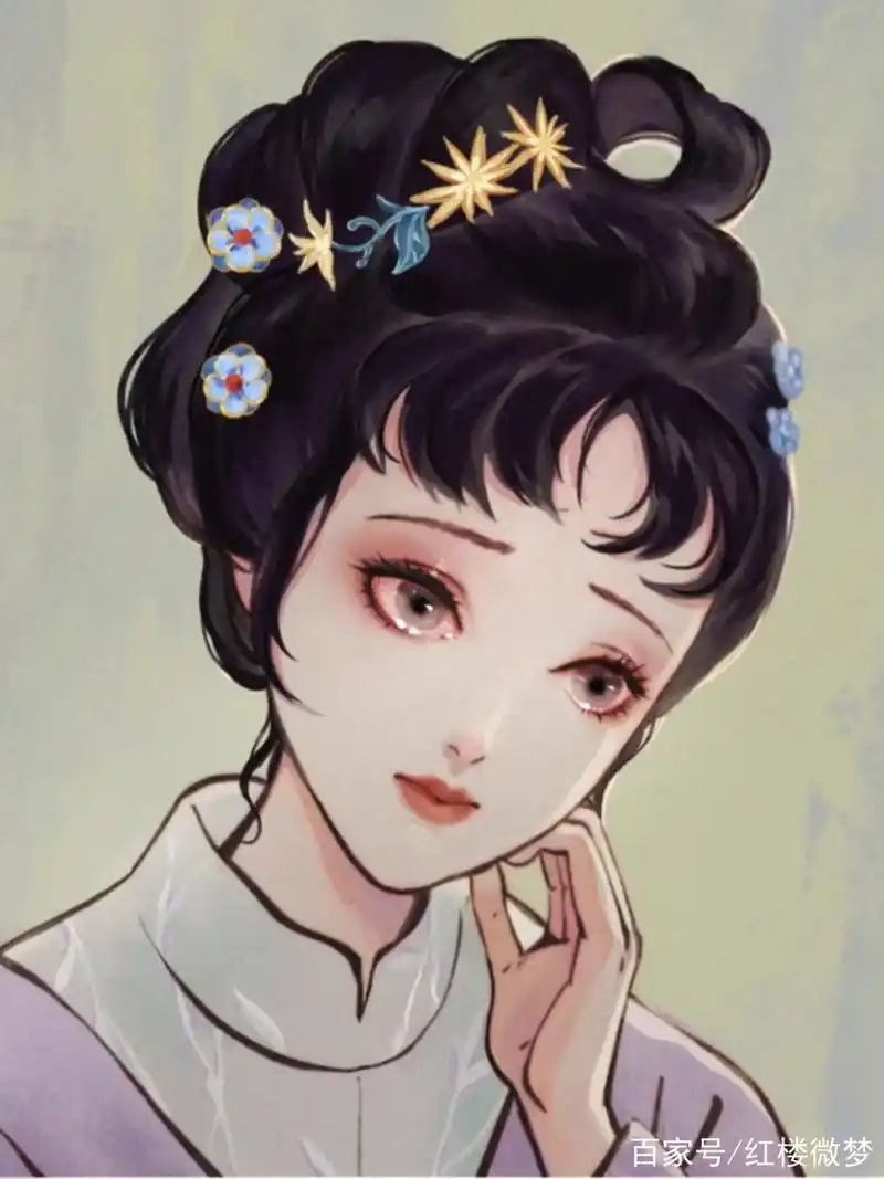 红楼梦,5个可爱的林黛玉手绘,你喜欢哪个?