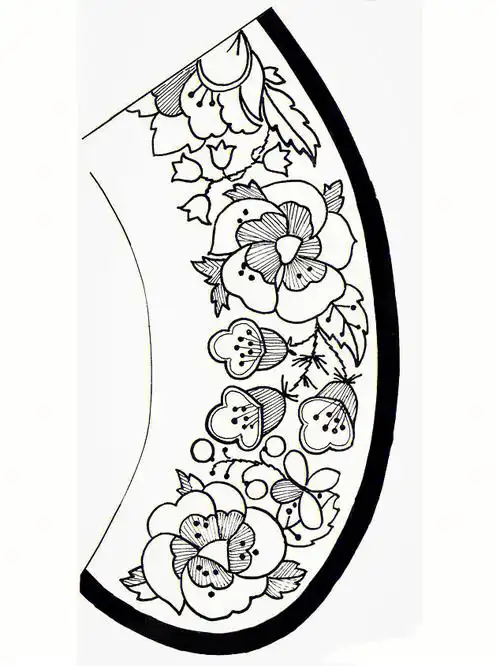 欧式刺绣纹样设计白描线稿图纸分享收藏