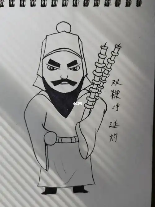 四大名著水浒传人物双鞭呼延灼简笔画