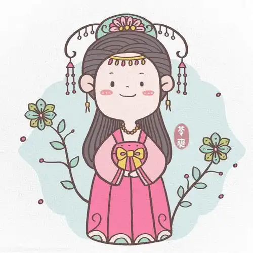 古风简笔画小姐姐