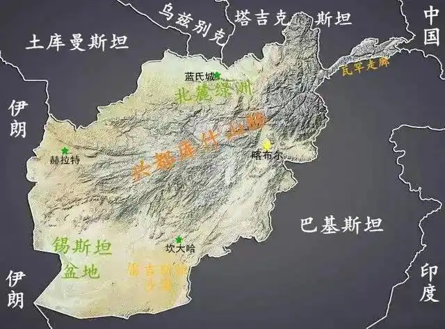 兴都库什山脉版块(阿富汗)地缘结构图