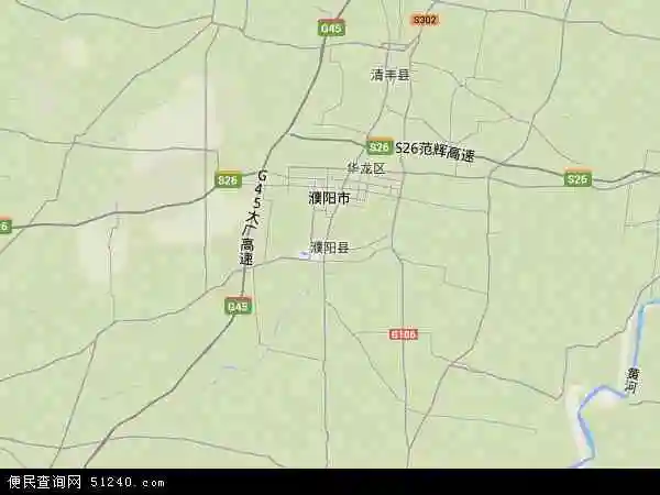 濮阳县子岸镇地形地图