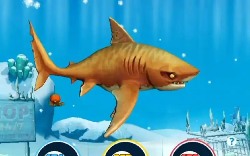 【肉 饥饿鲨鱼游戏进化 95飞行大尾虎鲨!