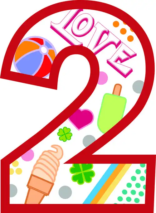 矢量单个数字2设计