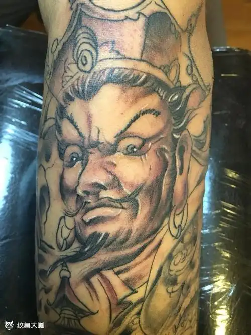 托塔李天王_纹身图案手稿图片_姜晓函的纹身作品集