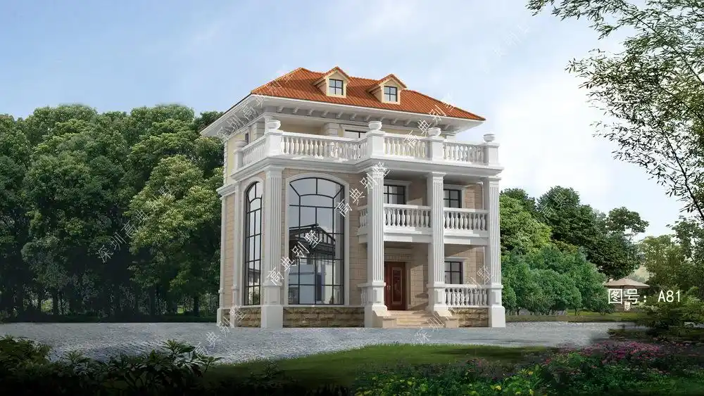 这款法式别墅,采用复式设计,外形美观大气