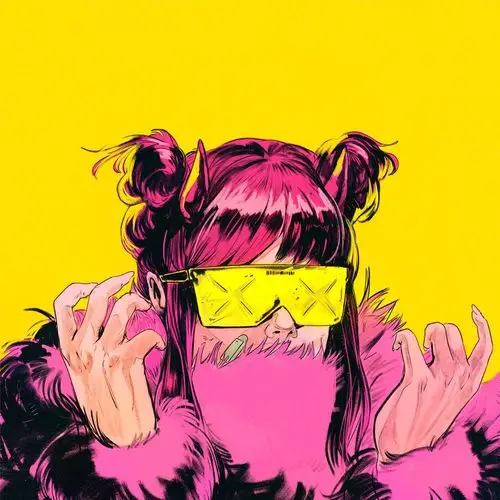 个性鲜明的酷girl插画装扮有没有很赛博朋克呢