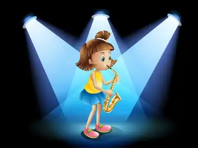 舞台中心一个多才多艺的女孩,在舞台的中心照片