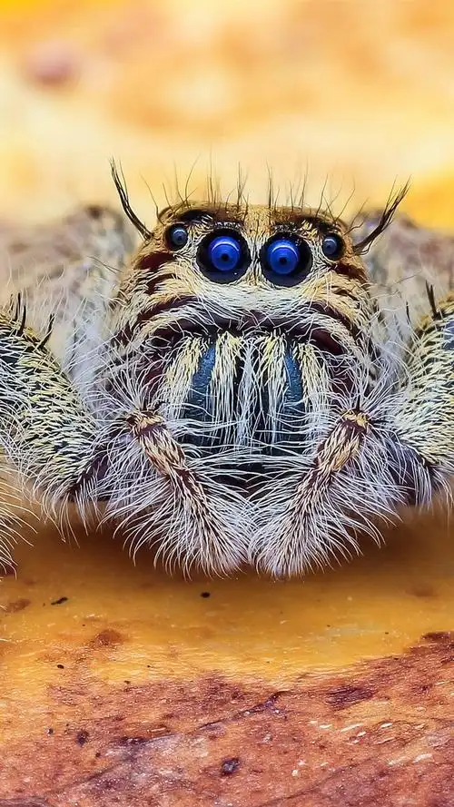 iphone 壁纸 蓝眼睛蜘蛛,昆虫