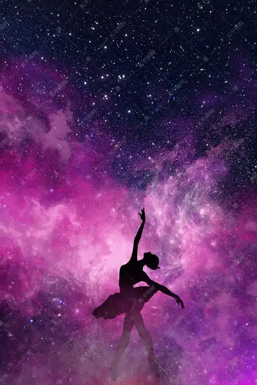 舞蹈培训舞者蓝色星空渐变背景