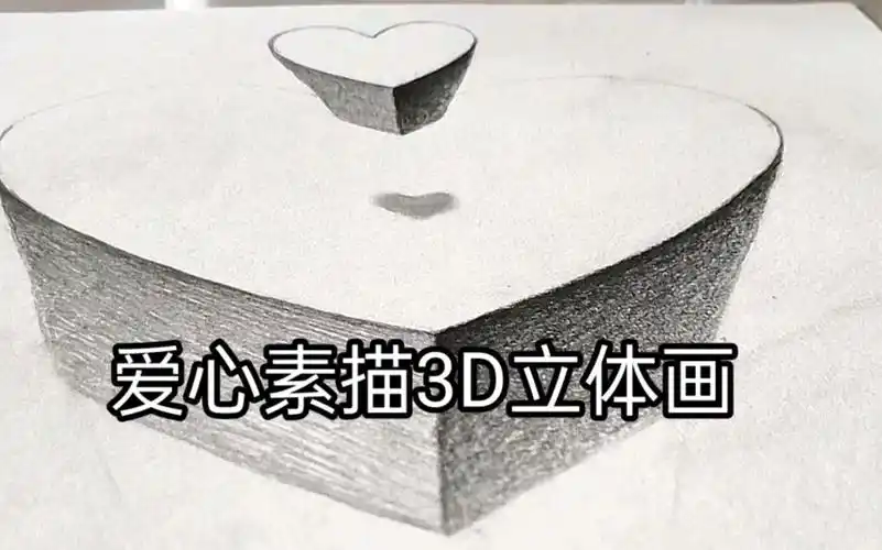 【绘画】素描爱心3d立体画