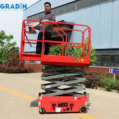 定制电动轮迷你高空作业车升降台 小型全自行升降机自行式升降机