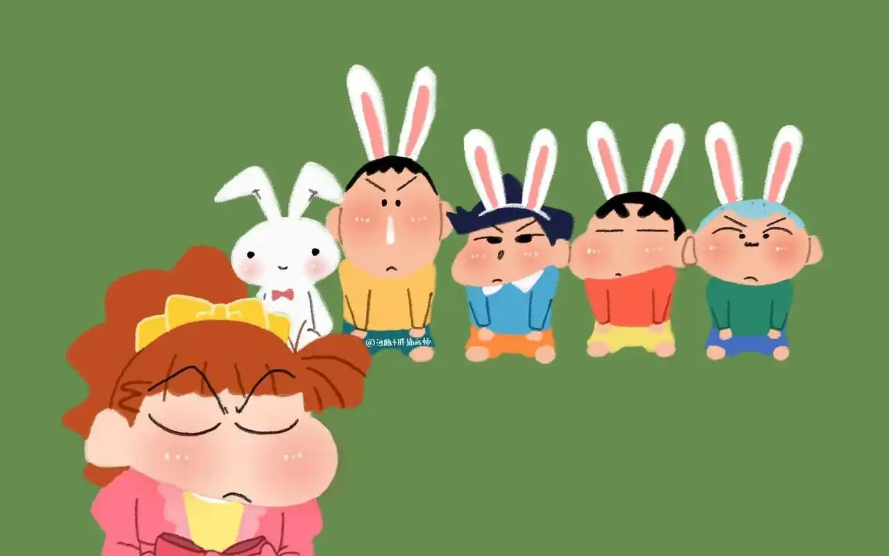 绿色壁纸# #蜡笔小新壁纸# #可爱壁纸# #壁纸# #蜡笔小新