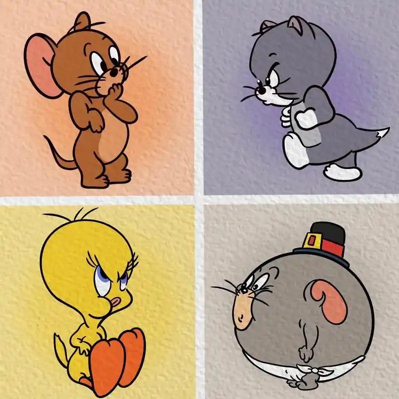 简笔画猫和老鼠附过程