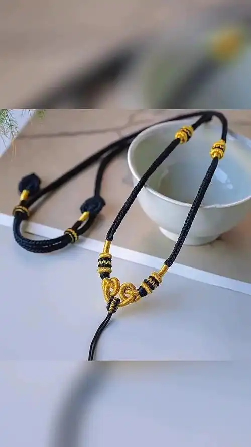 悟空结项链绳佛头项链绳黄金吊坠挂绳高档手编黄金编织绳半成品