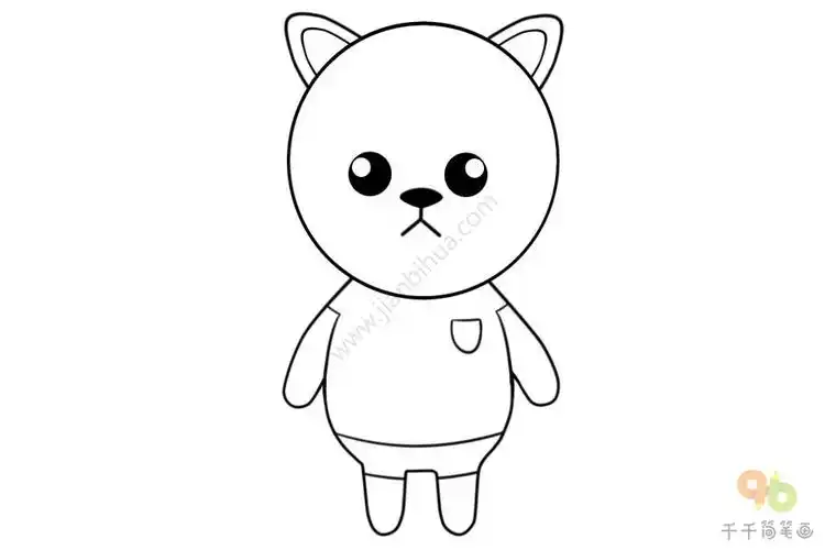 穿绿色衣服的小狗简笔画