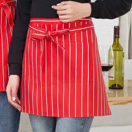 服务员男女半身短款工作小围裙酒店饭店西餐厅咖啡厅厨房厨师围裙咖啡