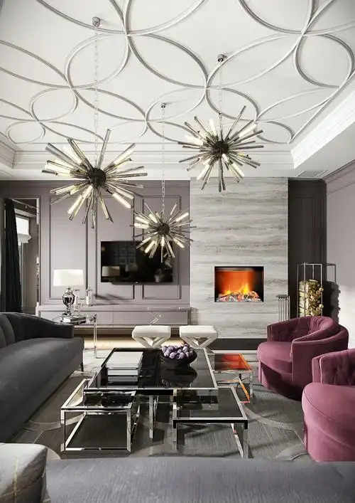 明苑别墅350平欧式轻奢风格别墅装修效果图