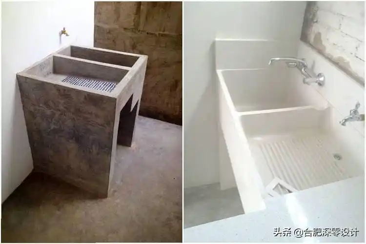 经久不衰的砖砌水池,虽颜值不高,但底部一深一浅,实用性没得说