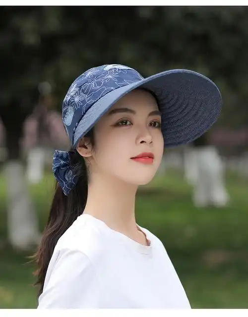 红蜻蜓 帽子女夏遮阳凉帽防紫外线太阳帽大沿时尚空顶帽防晒骑车遮阳