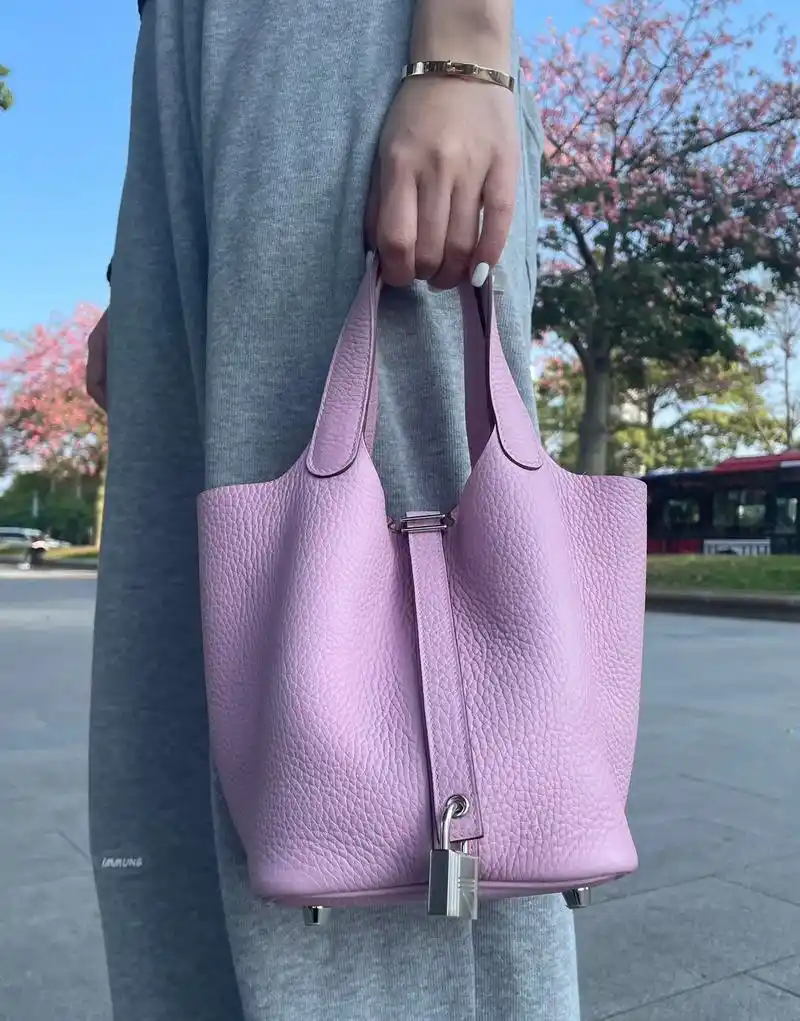 爱马仕菜篮子18锦葵紫.