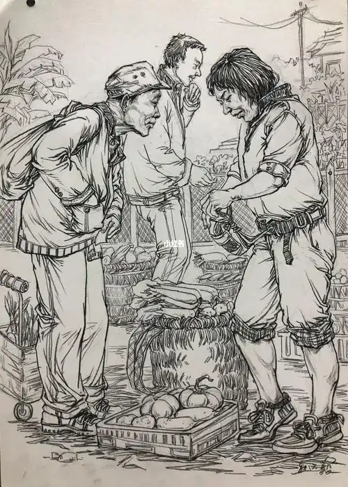 场景速写,菜市场