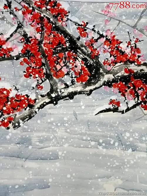 《傲雪红梅》~画~装饰画卷轴画挂画横幅画_价格800.