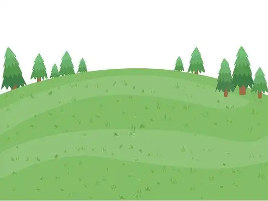 绿色手绘卡通草地草坪树木矢量元素png素材