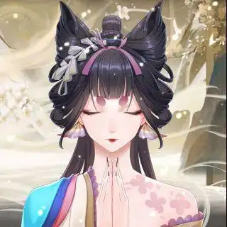 求一张绘世花鸟卷双手合十祈祷的图