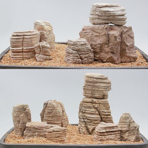 天然千层景石盆景缸盆水草水族箱石头多层造景造景