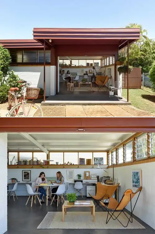 上面是车库的原始样子,屋子主人希望能花最少的钱来改造出一个办公