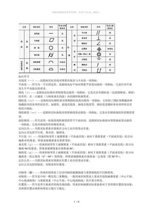 机械制图公差符号