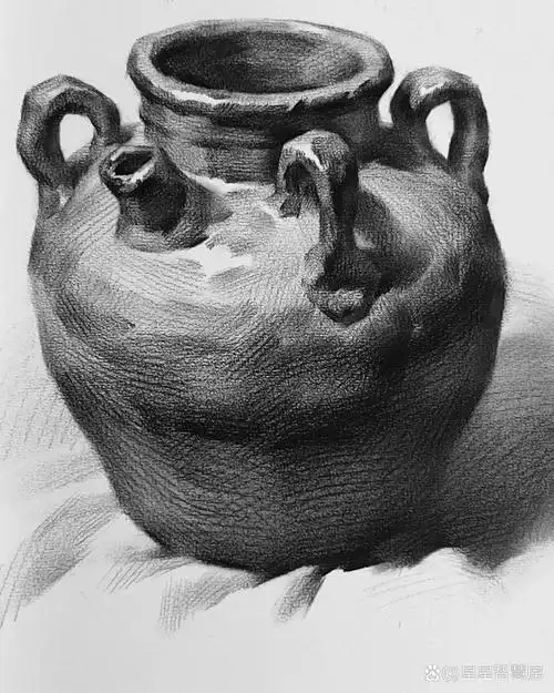 罐子素描从结构到明暗步骤 #素描静物# #结构素描# #静物素描# #罐子