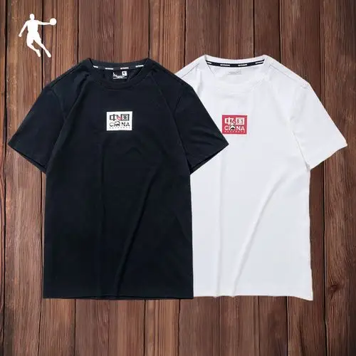 乔丹运动旗舰店士官男士纯棉速干短袖恤衫体恤运动t恤