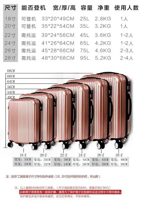 时尚拉杆箱万向轮pc旅行箱学生行李箱男女托运箱皮箱箱包22寸24寸