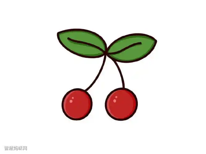 车厘子简笔画车厘子简笔画彩色